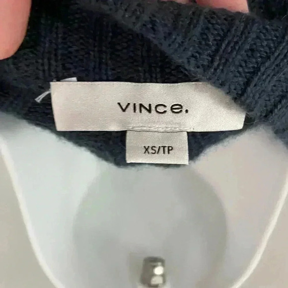 NWT Vince Wool Cashmere Ribbed Tunic Sweater Tide Pool size XS - Picture 10 of 12